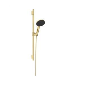 HANSGROHE Raindance Alive Select S Set sprchové hlavice, tyče a hadice, 3 proudy, EcoSmart, leštěný vzhled zlata 24602990 obraz