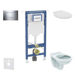 GEBERIT Duofix Set předstěnové instalace, klozet Alpha se sedátkem, tlačítko Sigma30, chrom SANI11CD1103 obraz