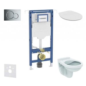 GEBERIT Duofix Set předstěnové instalace, klozet Alpha se sedátkem, tlačítko Sigma01, lesklý chrom SANI11CD1104 obraz