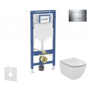 GEBERIT Duofix Set předstěnové instalace, klozetu a sedátka Ideal Standard Tesi, tlačítka Sigma30, chrom SANI11CD1110 obraz