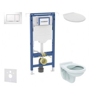 GEBERIT Duofix Set předstěnové instalace, klozet Alpha se sedátkem, tlačítko Sigma30, bílá/chrom SANI11CD3109 obraz