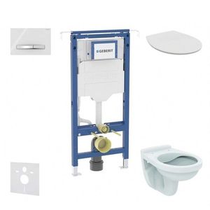 GEBERIT Duofix Set předstěnové instalace, klozet Alpha se sedátkem, tlačítko Sigma50, alpská bílá SANI11CD3121 obraz