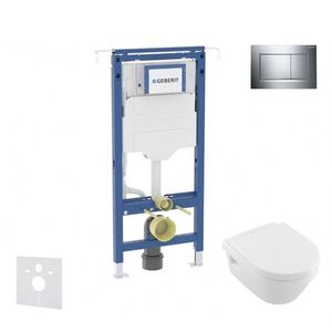 GEBERIT Duofix Set předstěnové instalace, klozetu a sedátka Villeroy Boch, tlačítka Sigma30, DirectFlush, SoftClose, CeramicPlus, lesklý chrom/chrom mat SANI11CK1107 obraz