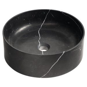 SAPHO BLOK kamenné umyvadlo na desku, Ø 40cm, matný černý Marquin 2401-52 obraz