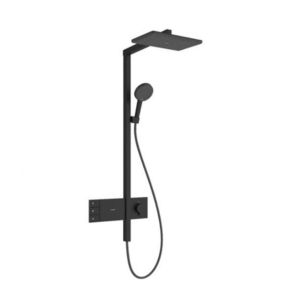 HANSGROHE Raindance Alive Q Sprchový set s termostatem, 21x34 cm, 3 proudy, matná černá 24590670 obraz