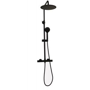 OLSEN SPA Termostatický nástěnný set NAUPLIOS 250 BLACK BAPG2111A2B obraz