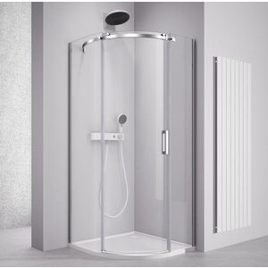 POLYSAN THRON ROUND čtvrtkruhová sprchová zástěna 900x900, čiré sklo, levá TL2690-5005 obraz