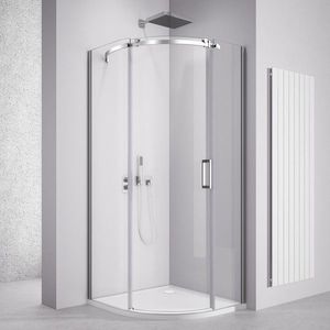 POLYSAN THRON SQUARE čtvrtkruhová sprchová zástěna 900x900, čiré sklo, levá TL2690-5002 obraz