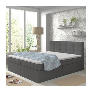 Čalouněná postel s matracemi a topp. s úlož. prostorem EMBER 180x200 cm antracit obraz