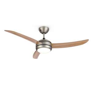 Klarstein El Paso, stropní ventilátor, 52", závit E -27, 3 lopatky, vzhled dubového dřeva obraz