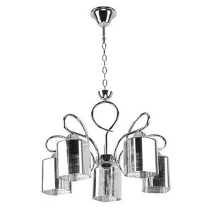 Lustr chrom + stříbrná závěsná lampa 5xE27 Italo obraz