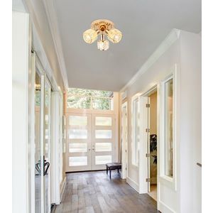 dubajská stropní lampa stropní lampa růžové zlato křišťálové stínidlo průhledné obraz