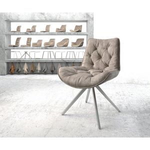 Otočná židle Taimi-Flex taupe vintage křížová podnož hranatá obraz