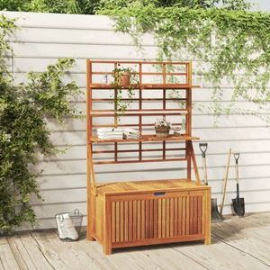 Úložný box s treláží 99 x 50 x 160 cm masivní akáciové dřevo obraz