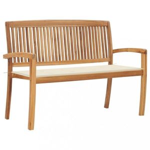 Zahradní lavice teak / látka Dekorhome obraz