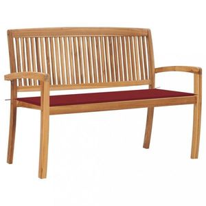 Zahradní lavice teak / látka Dekorhome obraz