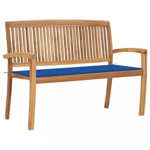 Zahradní lavice teak / látka Dekorhome obraz