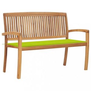 Zahradní lavice teak / látka Dekorhome obraz