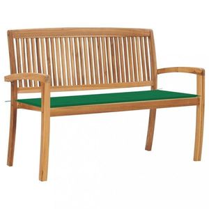 Zahradní lavice teak / látka Dekorhome obraz