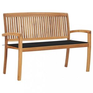 Zahradní lavice teak / látka Dekorhome obraz