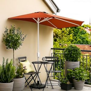 Garthen Půlkruhový zahradní slunečník - terakota - 2, 7m D06300 obraz