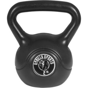 Gorilla Sports kettlebell činka, plast, černá, 2 kg obraz