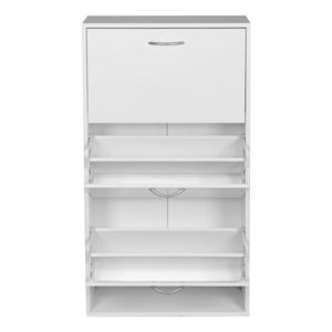80794 Miadomodo Výklopný botník, bílý, 59 x 105 x 22 cm obraz