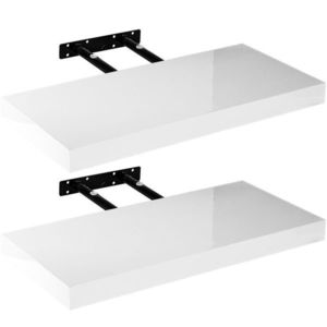 Stilista 88617 Stilista Nástěnná polička, bílý lesk, 50 cm, 2 kusy obraz