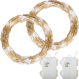 VOLTRONIC Sada 2 kusů světelných drátů - 50 LED, studená bílá obraz