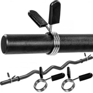 MOVIT 70693 MOVIT posilovací tyč, 130 cm, černá, pružinový uzávěr obraz