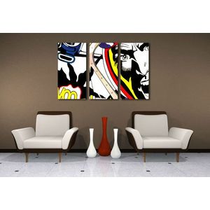 Ručně malovaný POP Art COMIX 3 dílný 120x80cm obraz
