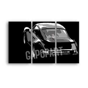 Ručně malovaný obraz POP Art s motivem PORSCHE 911, 3 díly, por4 | různé velikosti obraz