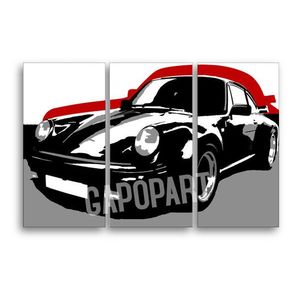 Ručně malovaný obraz POP Art s motivem PORSCHE 911, 3 díly, por5 | různé velikosti obraz