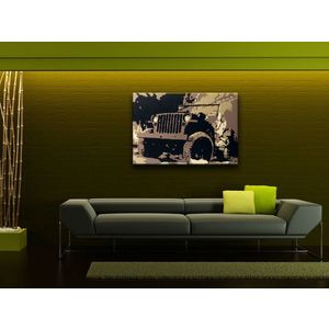 Ručně malovaný POP Art JEEP 1 dílný 100x70cm obraz