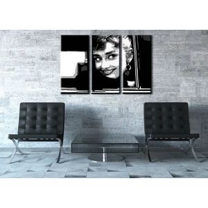 Ručně malovaný POP Art Audrey Hepburn 3 dílný 120x80cm obraz