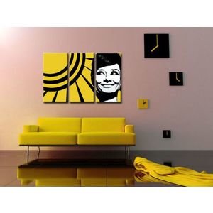 Ručně malovaný POP Art Audrey Hepburn 3 dílný 120x80cm obraz