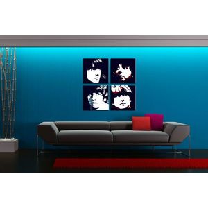 Ručně malovaný POP Art Beatles 4 dílný 100x100cm obraz