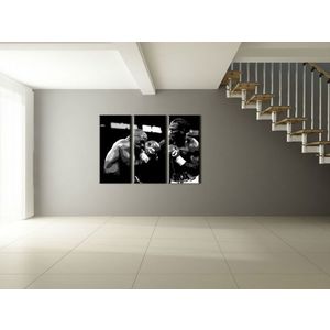 Ručně malovaný POP Art Tyson vs. Lewis 3 dílný 120x80cm obraz