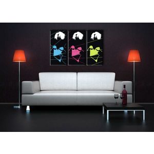 Ručně malovaný POP Art Three Sexy Woman 3 dílný 120x80cm obraz