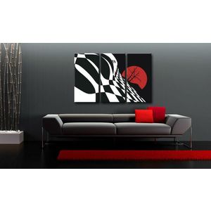 Ručně malovaný POP Art Abstract Chessboard 3 dílný 120x80cm obraz