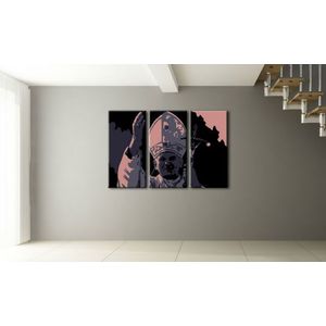 Ručně malovaný POP Art Ján Pavel II. 3 dílný 120x80cm obraz