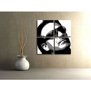 Ručně malovaný POP Art BONO-U2 4 dílný 100x100cm obraz