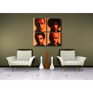 Ručně malovaný POP Art COLDPLAY 4 dílný 100x100cm obraz