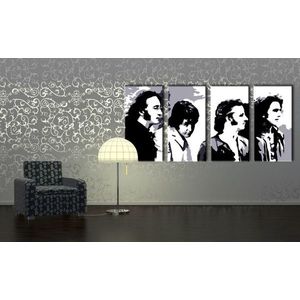 Ručně malovaný POP Art BEATLES 4 dílný 160x80cm obraz