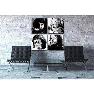 Ručně malovaný POP Art Beatles 4 dílný 100x100cm obraz