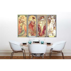 Obraz na plátně 4 dílný LÉTO 120x70 cm - Alfons Mucha 000 REP236 obraz