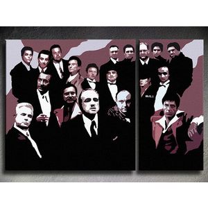 Ručně malovaný obraz POP Art Rodina MAFIA 2dílná rodina | různé velikosti obraz