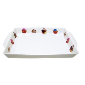 TORO Tác obdélníkový s dekorem dortíky, 27, 2 x 28 x 3, 3 cm obraz