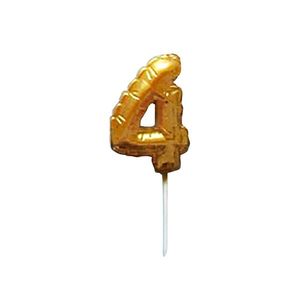 Dortová svíčka číslice "4" TORO zapichovací balónek 6cm obraz