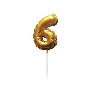 Dortová svíčka číslice "6" TORO zapichovací balónek 6cm obraz